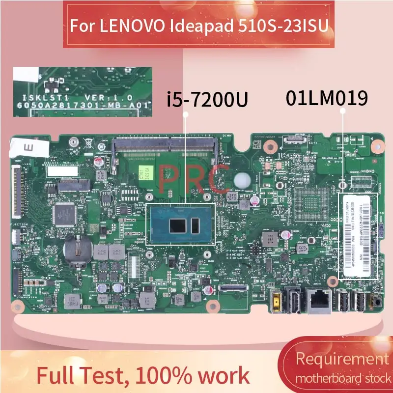 

510S-23ISU For LENOVO Ideacentre AIO i5-7200U Motherboard 6050A2817301-MB-A01 FRU:01LM019 SR342 DDR4 All-in-one Mainboard Tested