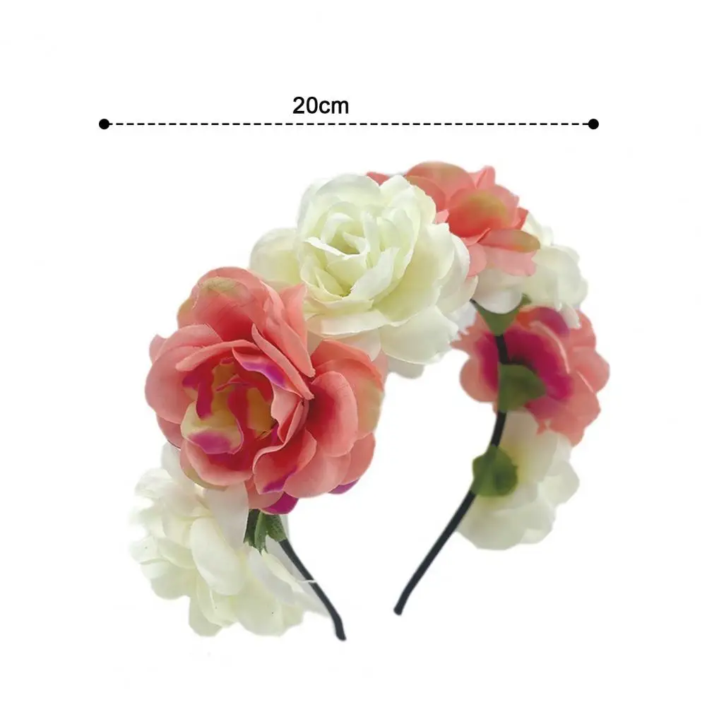 Imitation Rose Flower Headband Retro Fake Flower Decor Crown Headband Women Headpiece Hair Hoop Party Decor Полоса Для Волос