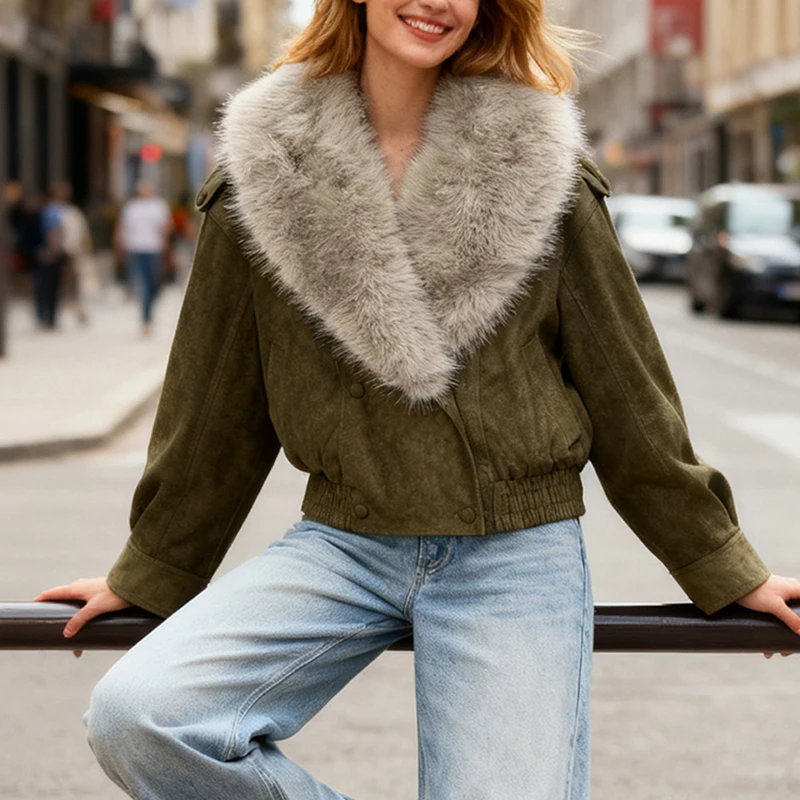 

Women's Jacket 2025 New Fashion Autumn Winter Wine Red Jacket for Women Casual Chic Ladies Coat