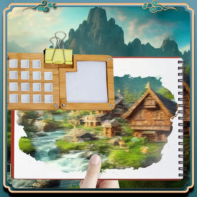 (Новинка) - Портативная акварельная палитра, мини-лоток для красок, коробка для художников, путешествий на открытом воздухе, альбом для рисования гуашью, прочный, легко использовать