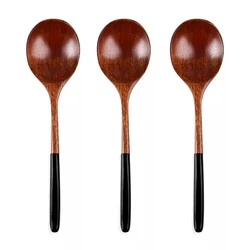 3Pcs Wooden Spoon Small Coffee Spoons Teaspoon Wood Dessert Tea Spoon Japan Style Cute Kids Dinning Soup Spoon Kitchen Tableware
