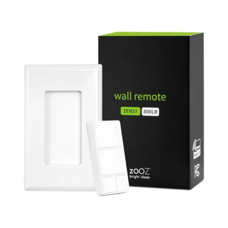 

800 Series Z-Wave Long Range Wall Remote and Scene Controller ZEN37 Battery Powered White Z-Wave Hub Required