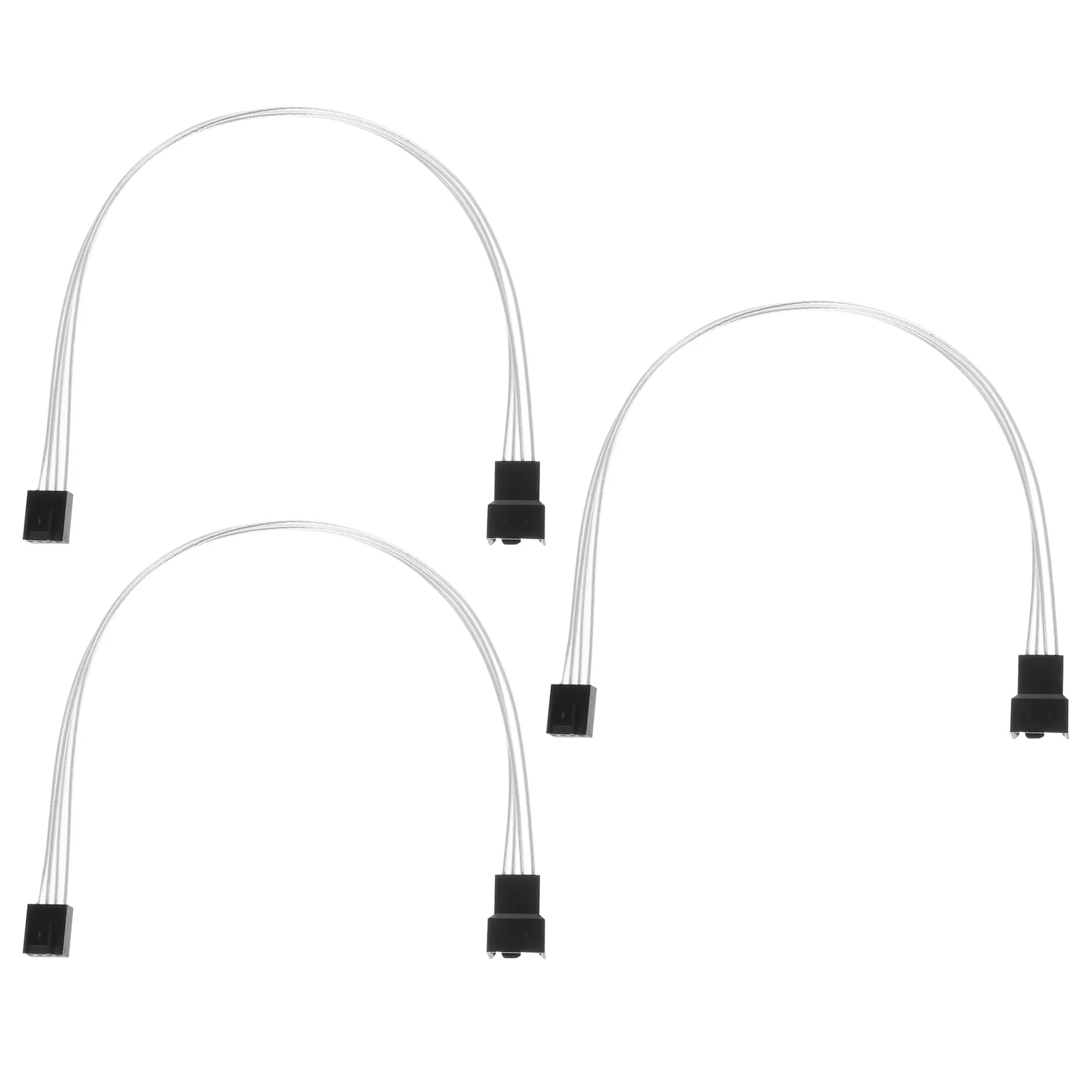 3 Buah Kabel Ekstensi Daya Kipas Komputer 4-Pin Kabel Catu Daya Kipas Pwm Resistansi Rendah Kabel Berlapis Perak Tahan Api Umur Panjang