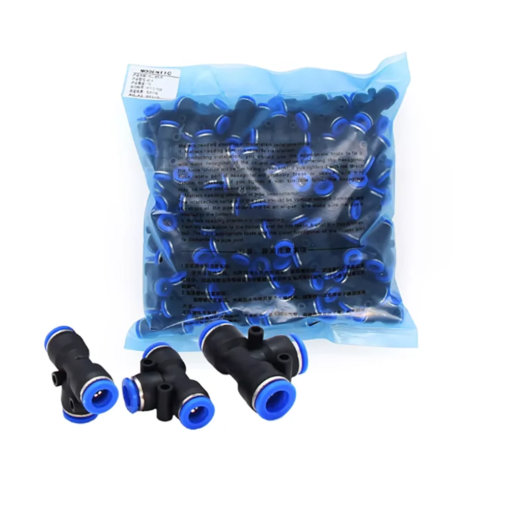 

PE Air Joint 4mm/6mm/8mm/10mm/12mm Pneumatic Joint Quick Connect Sliding Lock Three-Way Plastic Pipe Water Hose Pipe Joint