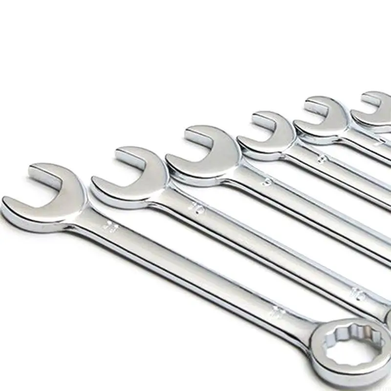 

E1PD 10Pcs Metric/Inch Mini Wrench 4-11mm Mirror Throw Open End Set Repair Car Tools Combination Wrench Multitool Plum Wrench