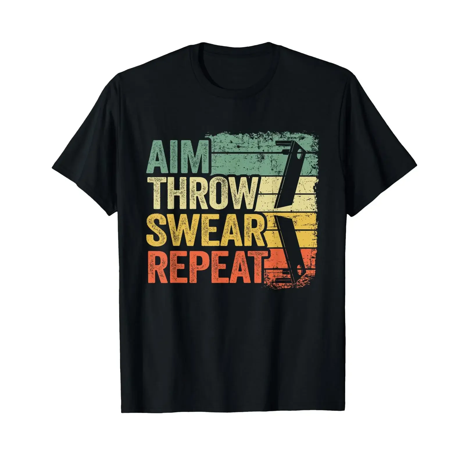 Aim Throw Swear Repeat Vintage Bean Bag Toss Funny Cornhole T Shirt vintage Washed Stylish homme Slightly fashion Breathable