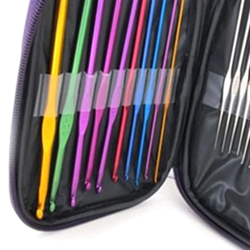 Crochet Needles Set Handle Hooks Knitting Tools with Bags 22