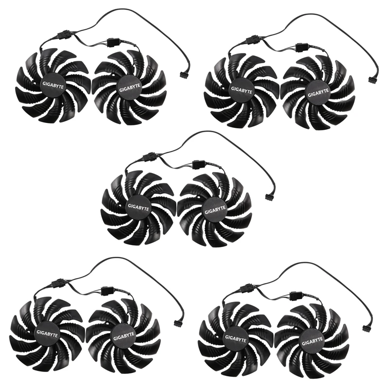 

Вентилятор охлаждения графической видеокарты 5X 88 мм T129215SU PLD09210S12HH для Gigabyte Geforce GTX 1050 1060 1070 Ti RX 480 470 G1