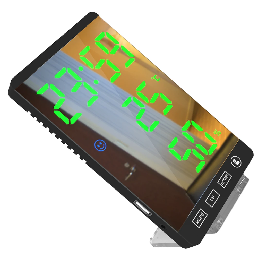 

Digital Alarm Clock Temperature Humidity Display Large Screen LED Desk Clocks Simple Design Multifunctional Home Decor