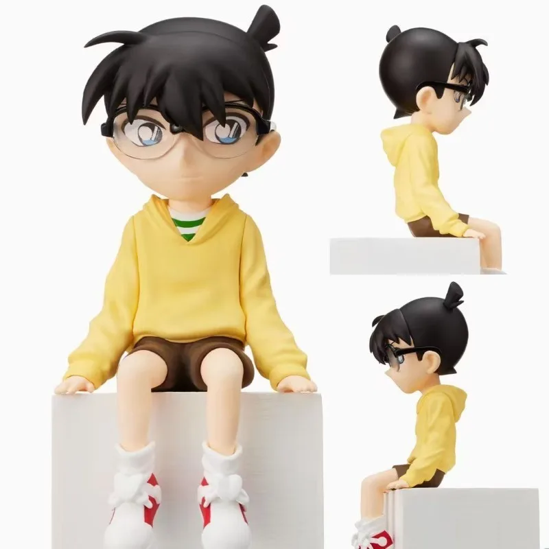 Detetive conan dos desenhos animados anime sentado conan figura caixa modelo meninos quarto desktop carro boneca ornamentos brinquedos presente atacado