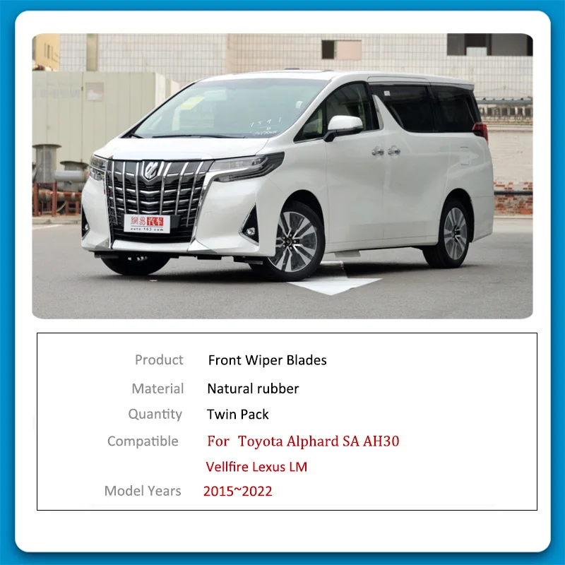 For Toyota Alphard SA Vellfire Lexus LM AH30 2015~2022 Front Rear Wiper Blades Windshield Windscreen Car Accessories