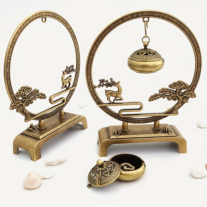 1pc Chinese Style Lucky Incense Holder, FU LU SHOU Best Wishes Incense Burner For Home Ornament (Without Incense)