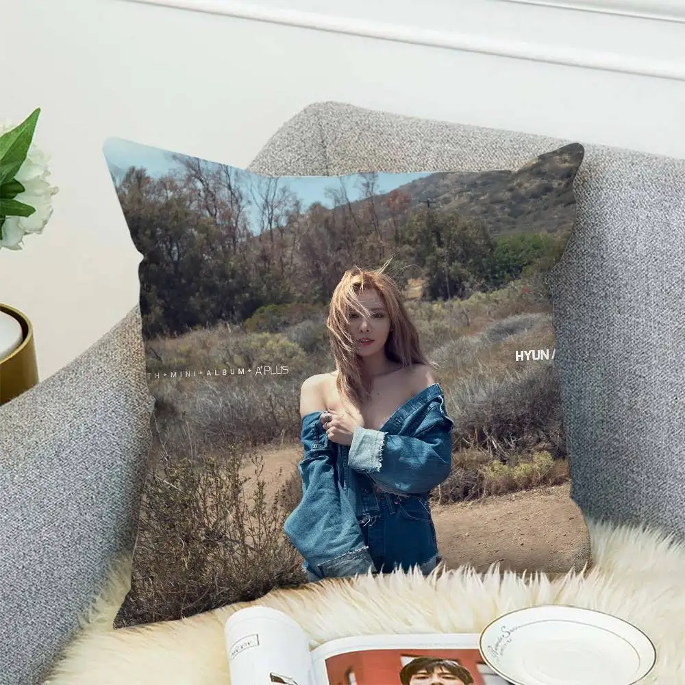 

KPOP Kim Hyun A Pillow Case Double-Sided Printing Cushion Cover 45x45 Decorative Cushions Sofa Home Decor Soft Pillowcase