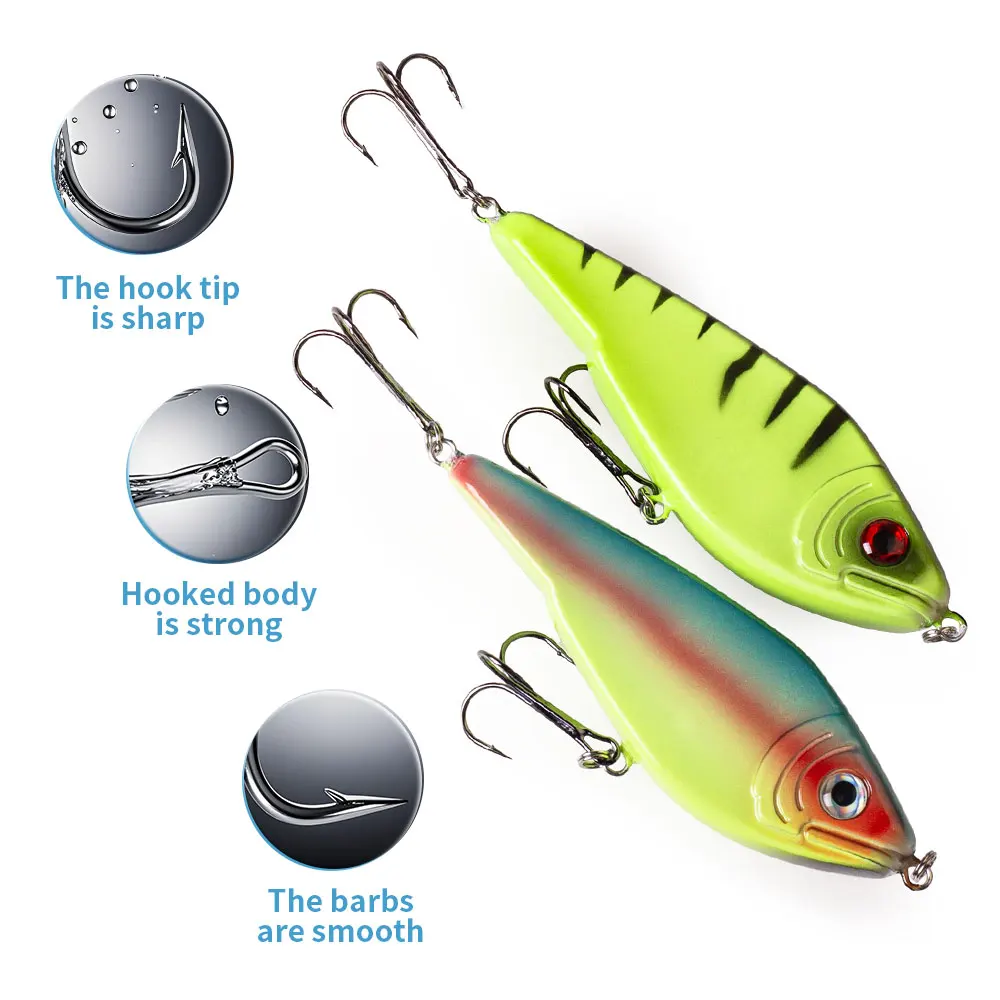 Hanlin 5.12inc/50g طائرة شراعية Jerkbait غرق الصيد إغراء Wobblers لعبة كبيرة الصيد بايك موسكي باستر الطعم الاصطناعي معالجة #4