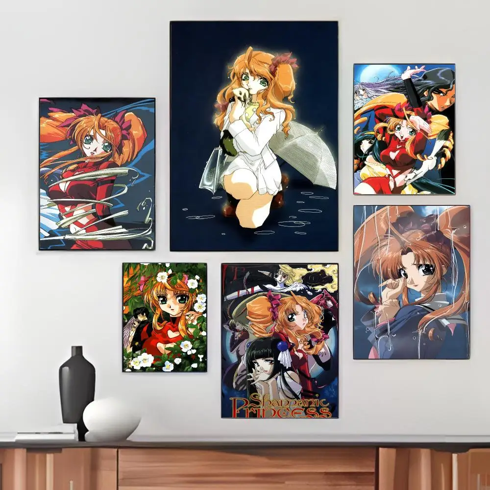 Anime S-Shamanic Princess Poster Pegatina artistica HD autoadhesiva impermeable para salon dormitorio