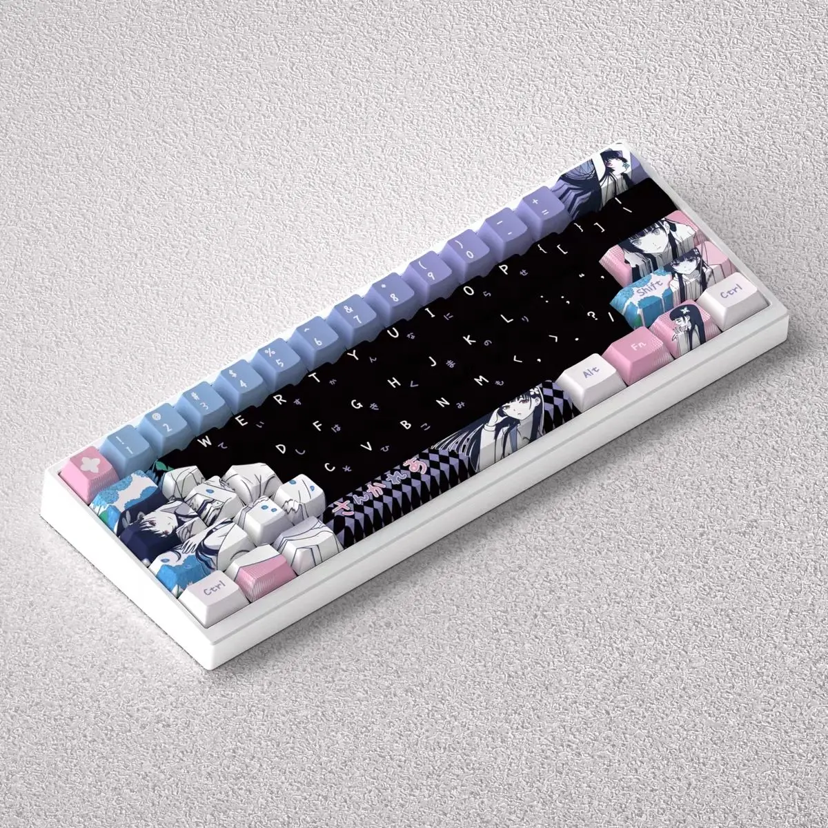 

73 Keys Sankarea Keycaps Anime Cos 2D Chreey PBT Personality Custom Key Caps for Mechanical Keyboard Made68 Mad68 Wooting 60