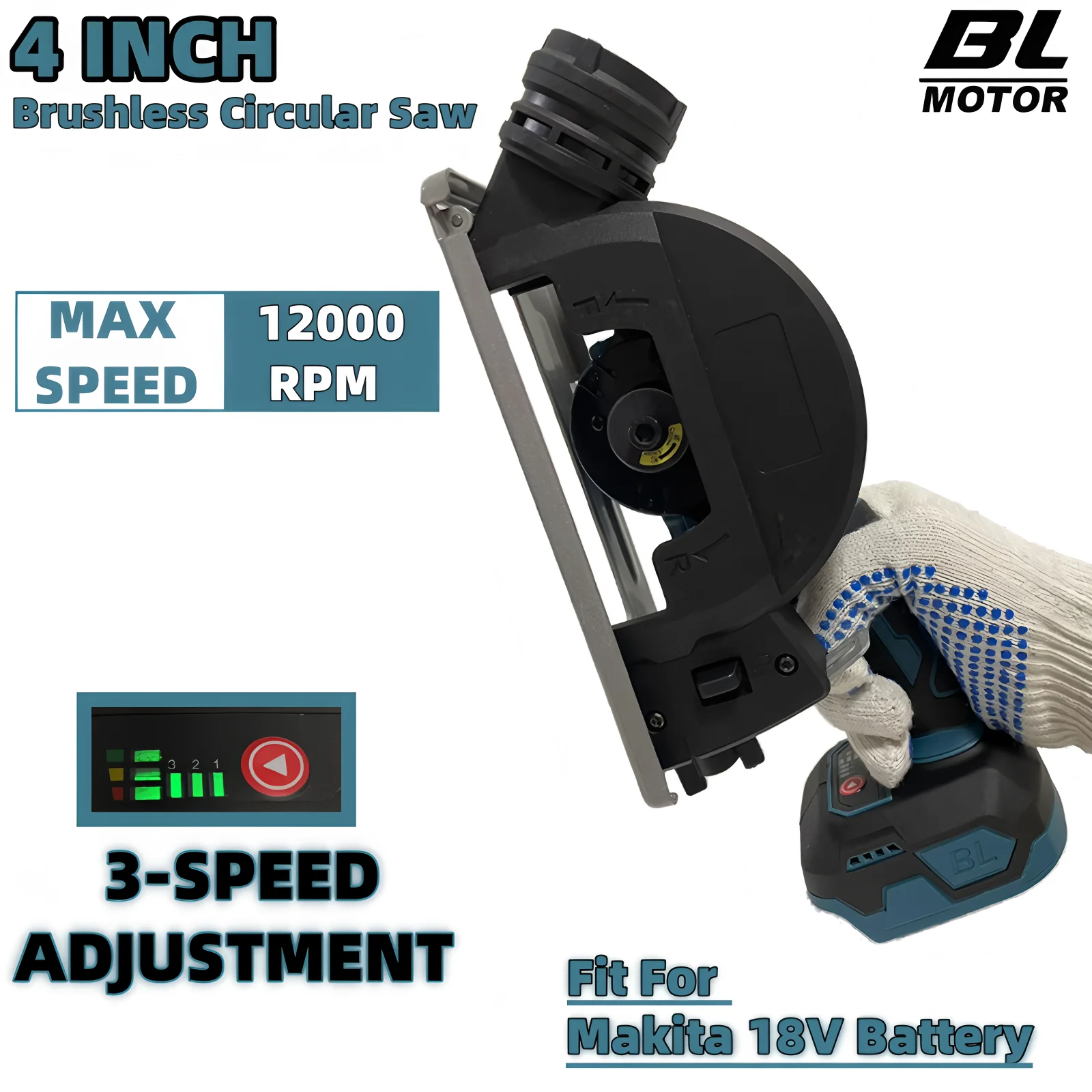 For Makita 18V Battery 4 Inch Brushless Angle Grinder 3 Speed Cutting Metal GrinderCordless Mini CUT OFF Tool Hight Power Tool