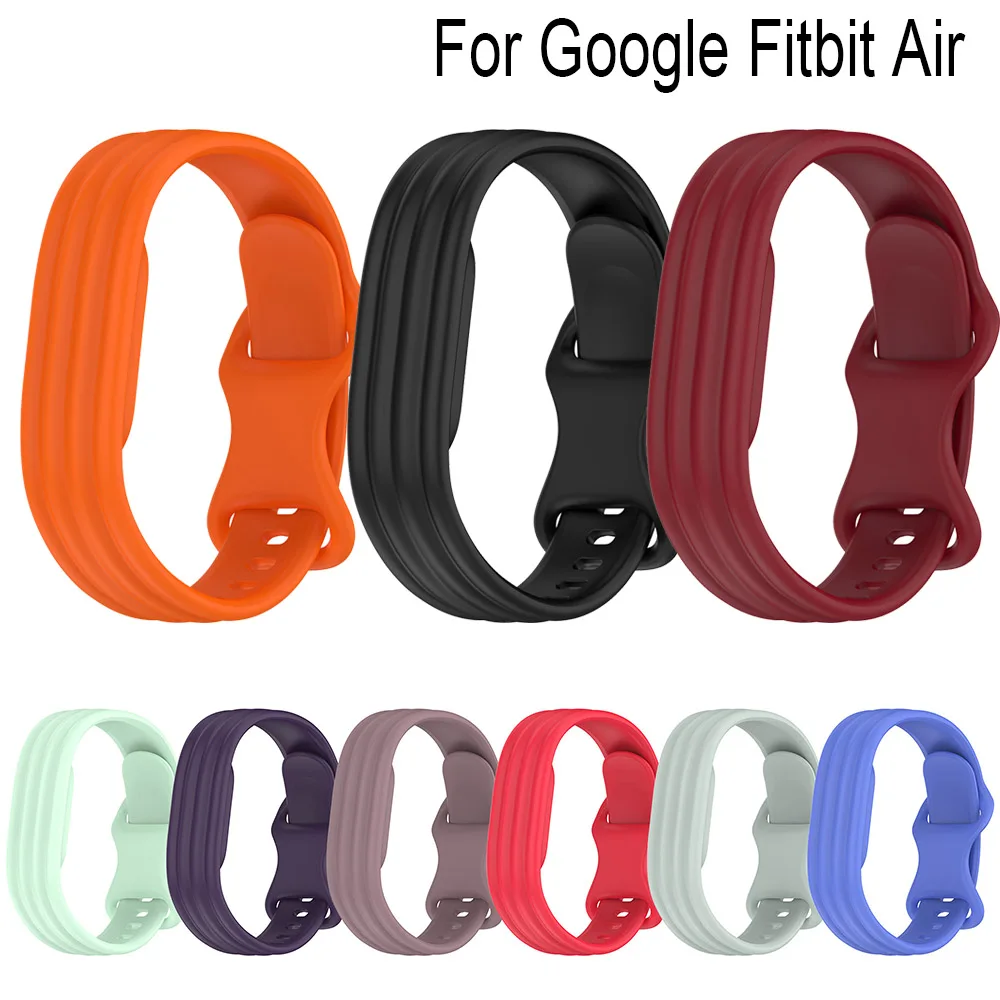 Integrated Silicone WatchStrap For Google Fitbit Air Fitness Tracker SmartWatch Band Bracelet Wristband Strap Same Color buckle