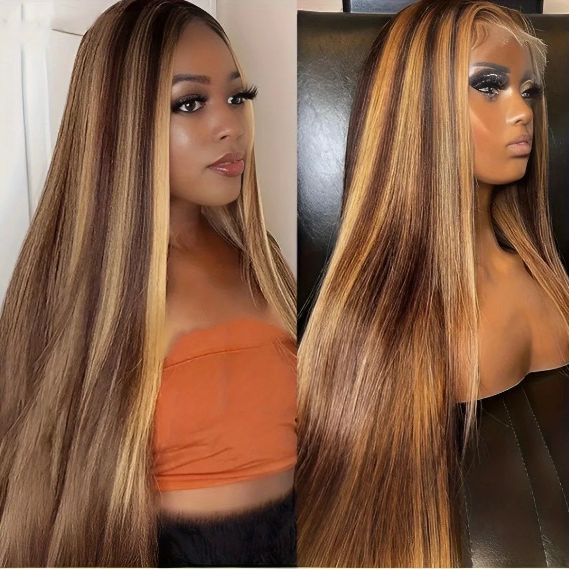 

Heat Resistant Synthetic Fiber Wig Front Lace Jet Black Middle Part Long Straight Hair Natural Glueless Full Cap High Quality