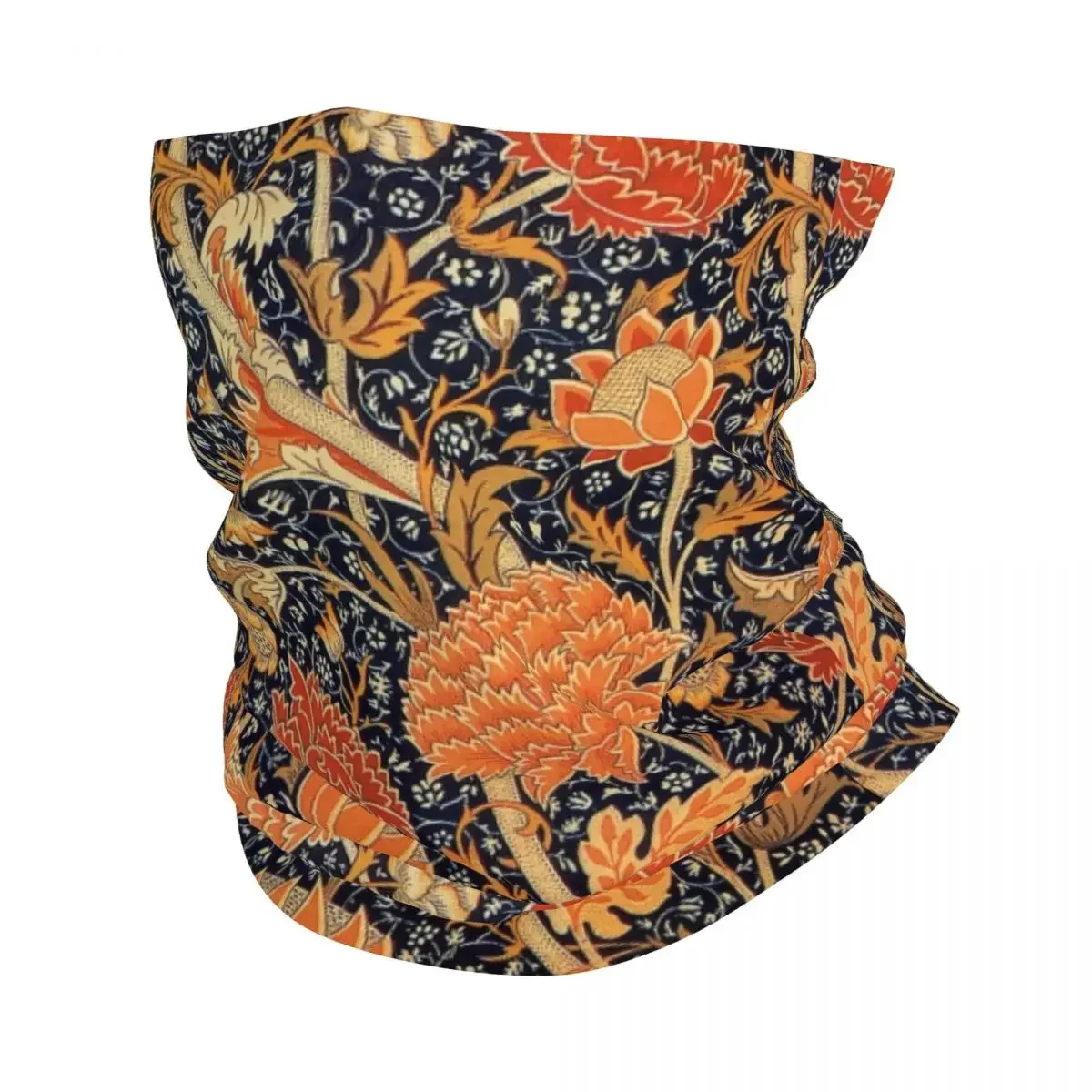 William Morris Orange Cray Floral Art Bandana Neck Gaiter for Hiking Camping Women Wrap Scarf Textile Pattern Balaclava Warmer