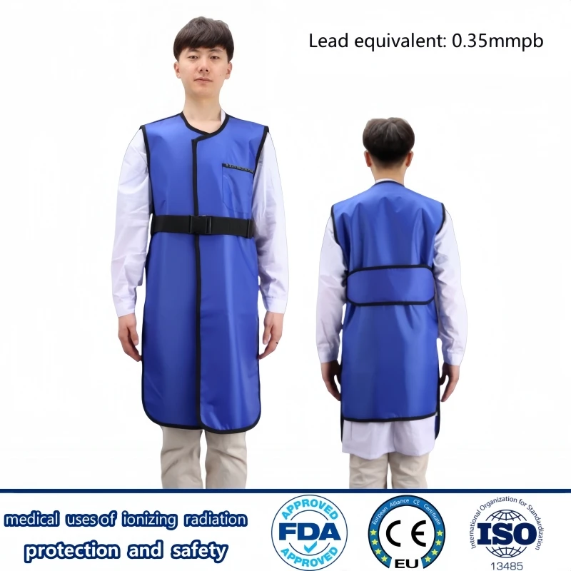 

X-ray radiological protection 0.35mmpb double sides long lead vest nuclear radiation protective adult lead vest overcoat