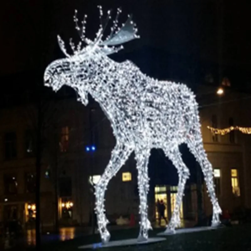 

Custom. Outdoor Lighted Sculpture Lights Reindeer Moose LED for Lawn Decoration IP65