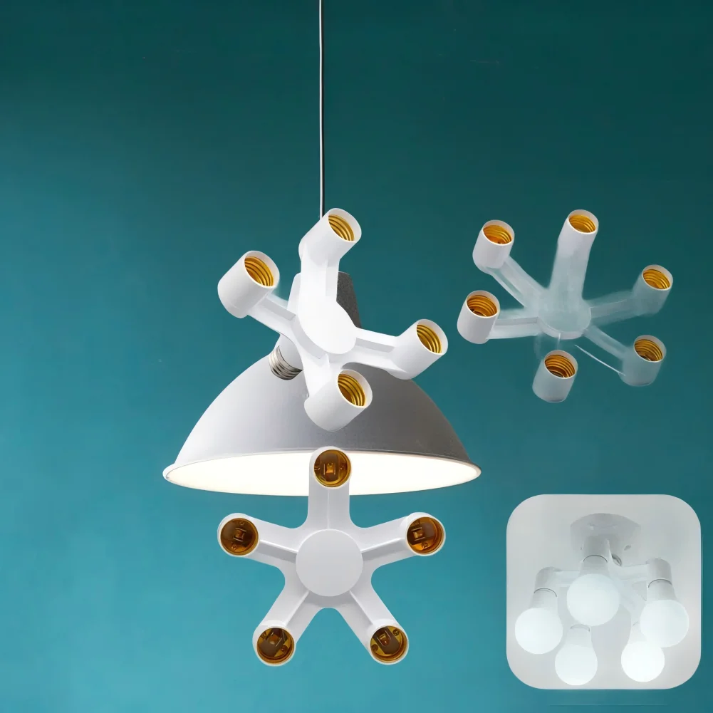 

E27 Base Socket Distributor Adapter E27 To E27 European Style LED Bulb Lamp Socket 4 In 1/5 In 1/6 In 1 LED Socket Adapter