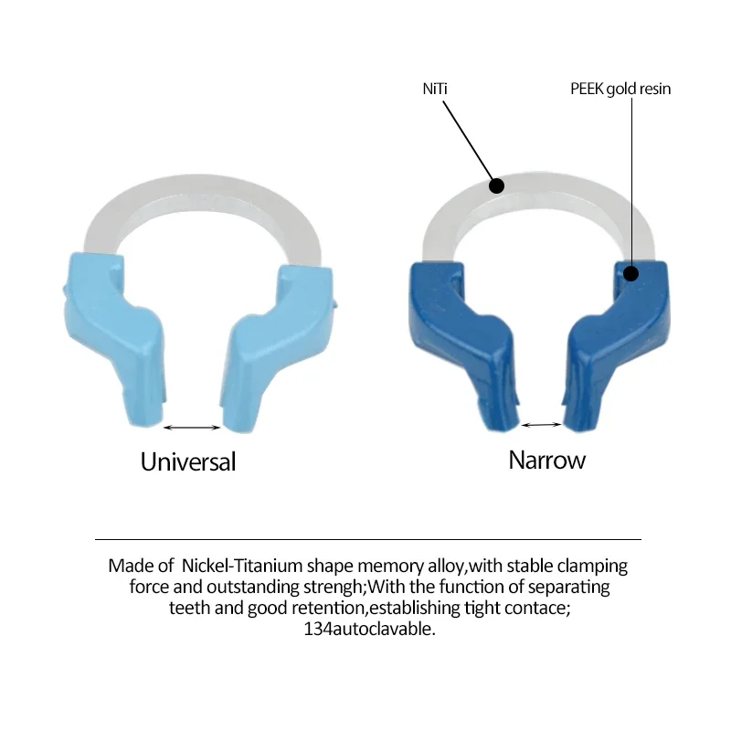 مجموعة أربطة مصفوفة NiTi للأسنان مكونة من 102 قطعة مع حلقات محيطية مقطعية لمجموعة ترميم المركب الخلفي #5