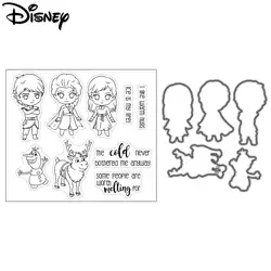 Disney Frozen Clear Stamps and Dies Anna Elsa Princess Sven Olaf Stamp DIY Scrapbooking Paper Crafts Seals for Decoration