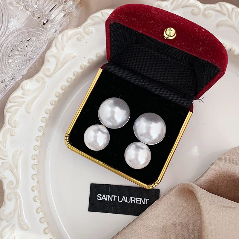 Hepburn Big Pearl Earrings No Hole Ear Clips Pearls Clip Earring Without Piercing Minimalist Earrings Jewelry CEk327