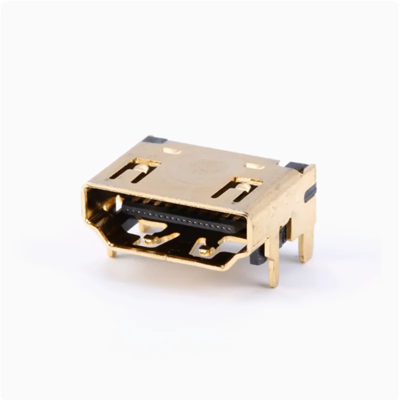 5PCS 10PCS HDMI patch socket 90 degree female socket 19P patch high-definition socket multimedia interface A-type gold-plated