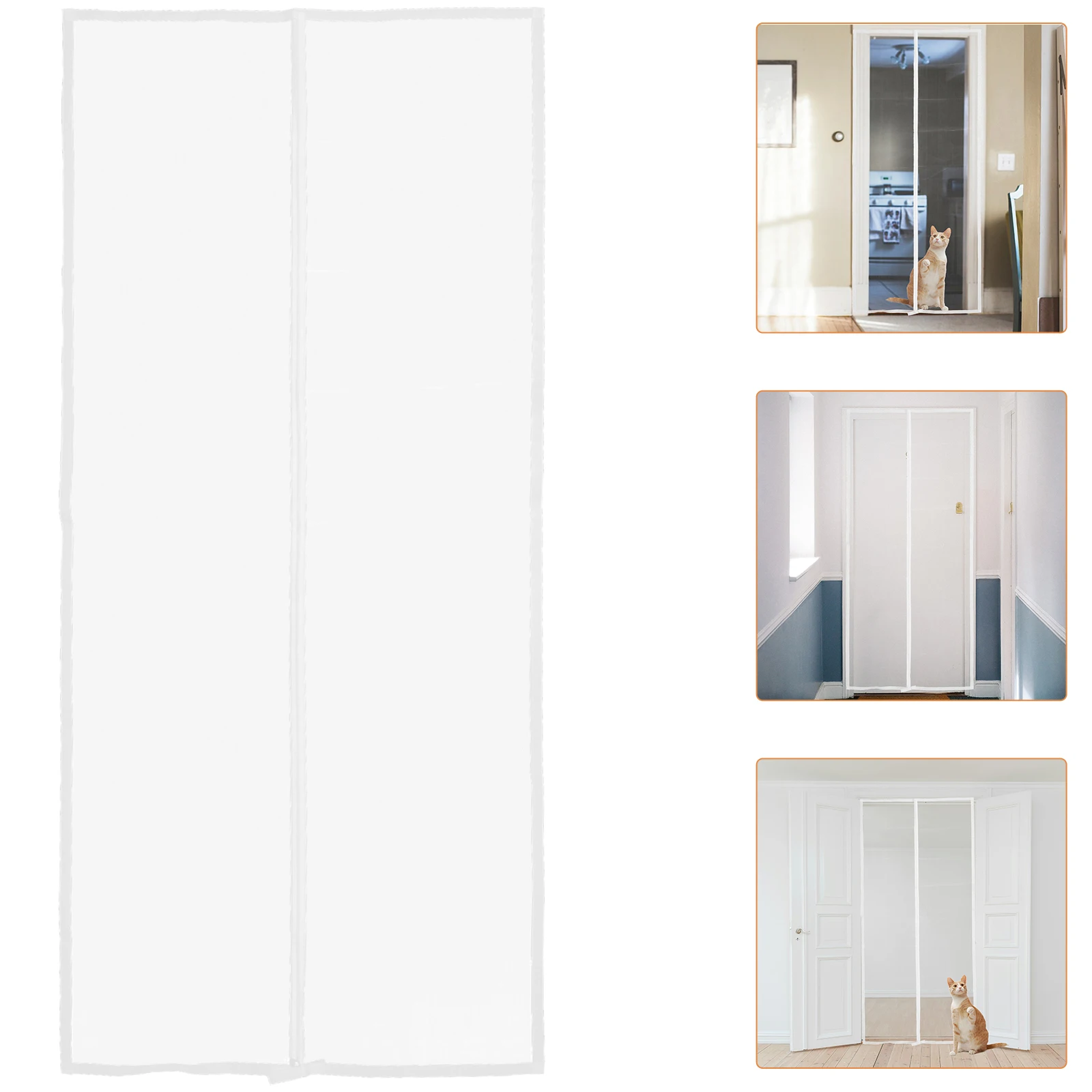 

Heavy Duty Pet Screen Door for Cat Zipper Easy Install Ventilation Escape Proof Mesh Door for Dog Small Animals Indoor
