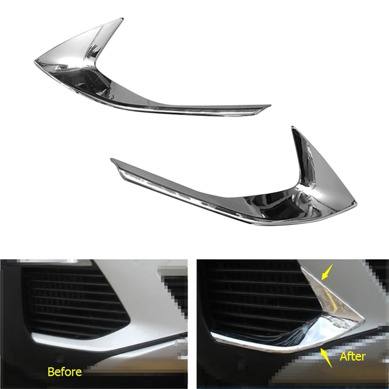 Front Head Fog Lights Foglight Lamps Eyelid Eyebrow Strip Cover Trim Fit For Peugeot 3008 3008GT 2017 2018 2019