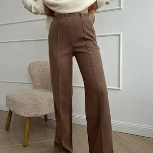 Women's Winter Pants Grosso Hot Loose Long Long Leg Large Thermal Pants Brown Beige Wool Long Pants for Woman 2024 6 Main Sales Beige Pants - №2