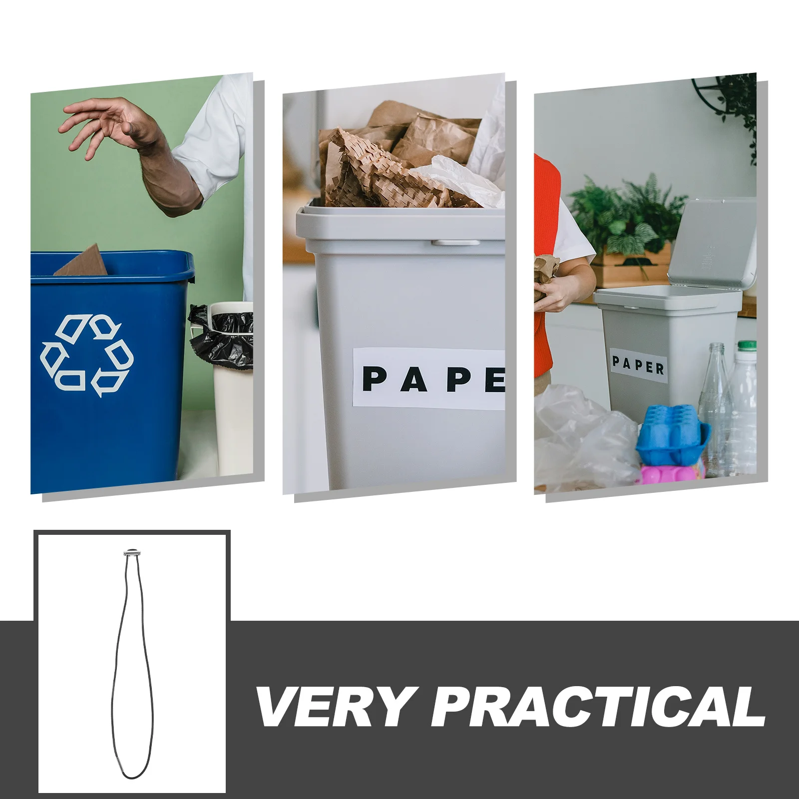 

4Pcs Elastic Band for Trash Can Non-Slip Garbage Bag Holder 70cm Circumference Smooth Edge Design for Clean Hands