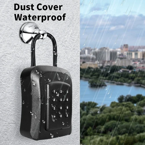 Imagen 2 del producto RAYKUBE IP65 impermeable Metal inteligente montaje en pared caja de bloqueo de llave cerradura de seguridad con aplicación de bloqueo Tuya/TT/desbloqueo de contraseña para caja fuerte de llave