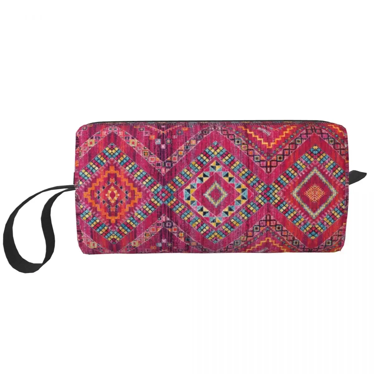 Vintage Pink Oriental Bohemian Moroccan Artwork Makeup Bag Women Travel Cosmetic Organizer Kawaii Bohemian Storage Toiletry Bags