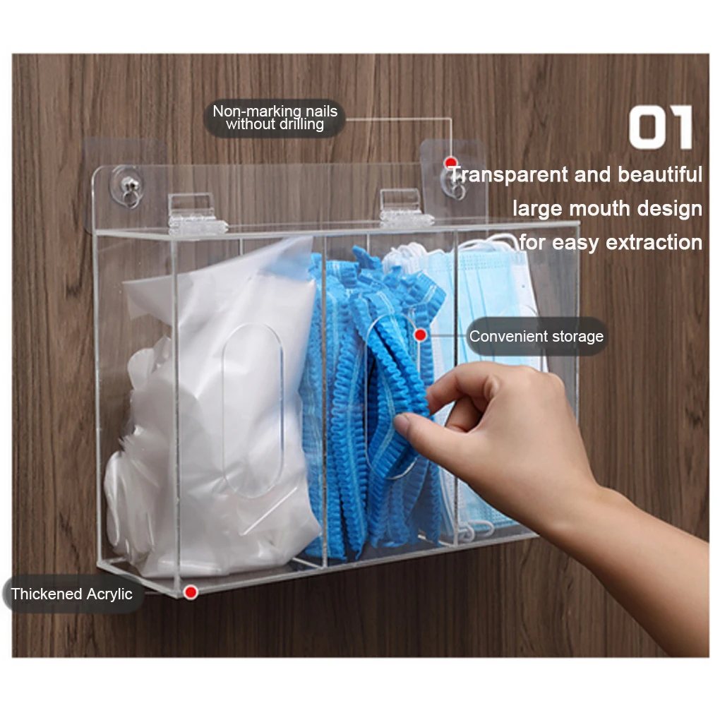 Caja de máscaras, soporte acrí - Face Mask Storage Box reseña y precio