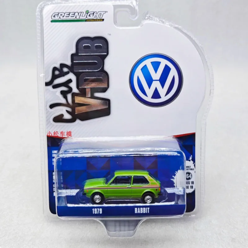 GreenLight 1:64 مقياس 1979 VW أرنب سبائك خضراء مقلد نموذج سيارة كلاسيكي الكبار هدية تذكارية عرض ثابت