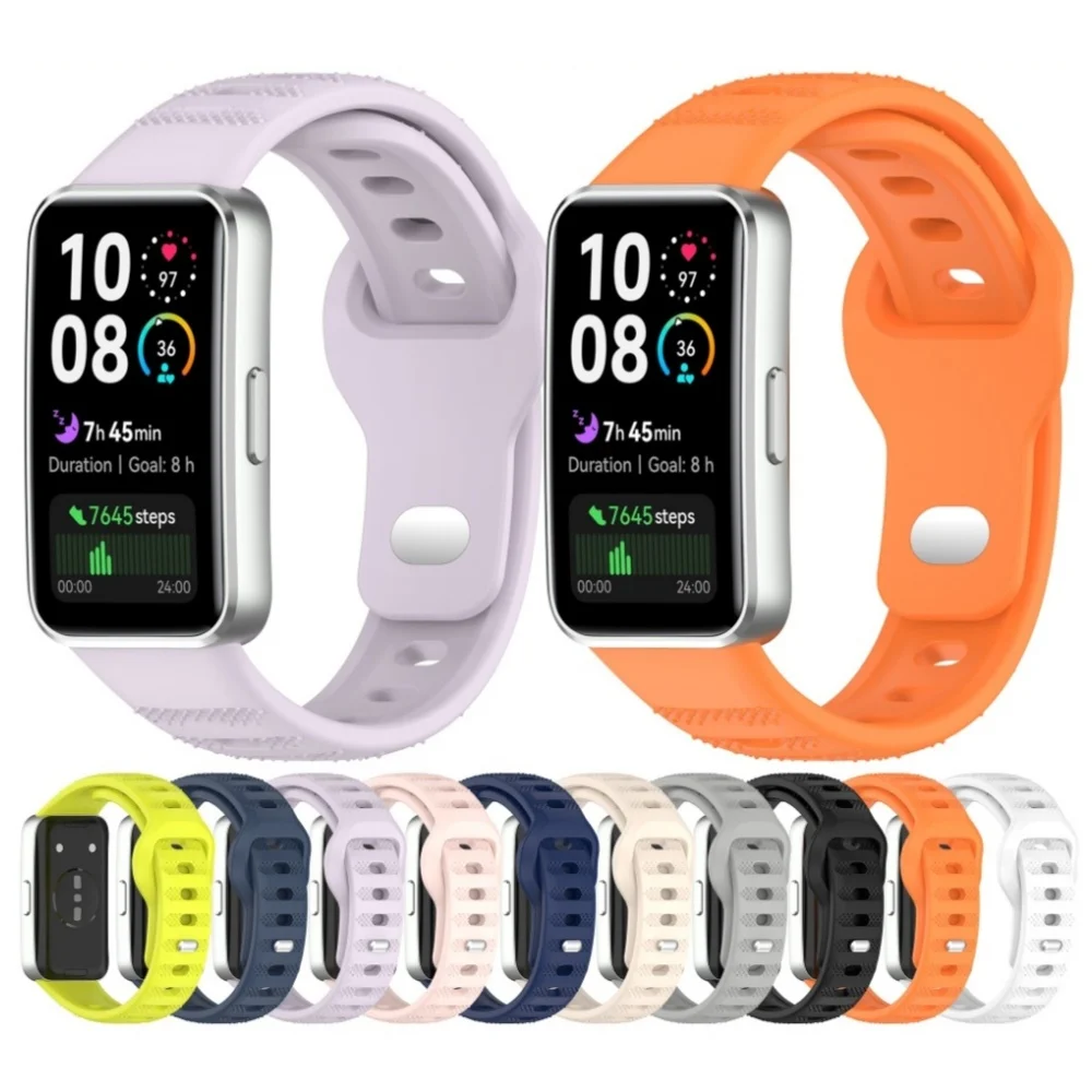 화웨이 밴드 용 실리콘 스트랩 10 10NFC 9 9NFC 8 8NFC 도트 패턴 역방향 버클 시계 밴드 패션 교체 액세서리