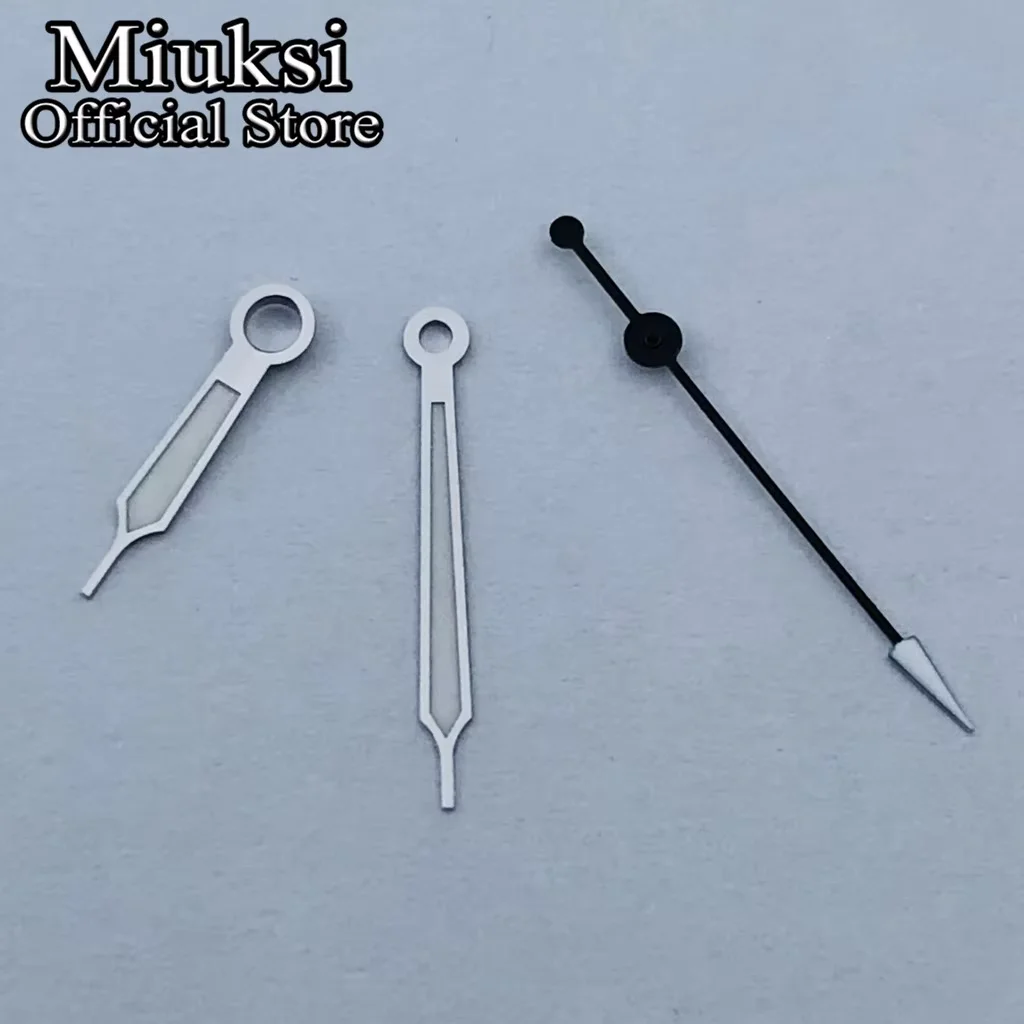 Miuksi VH31 Uhrzeiger silber/weiß/schwarz grün leuchtend passend für VH31 Uhrwerk Zubehörteil – Detail 5