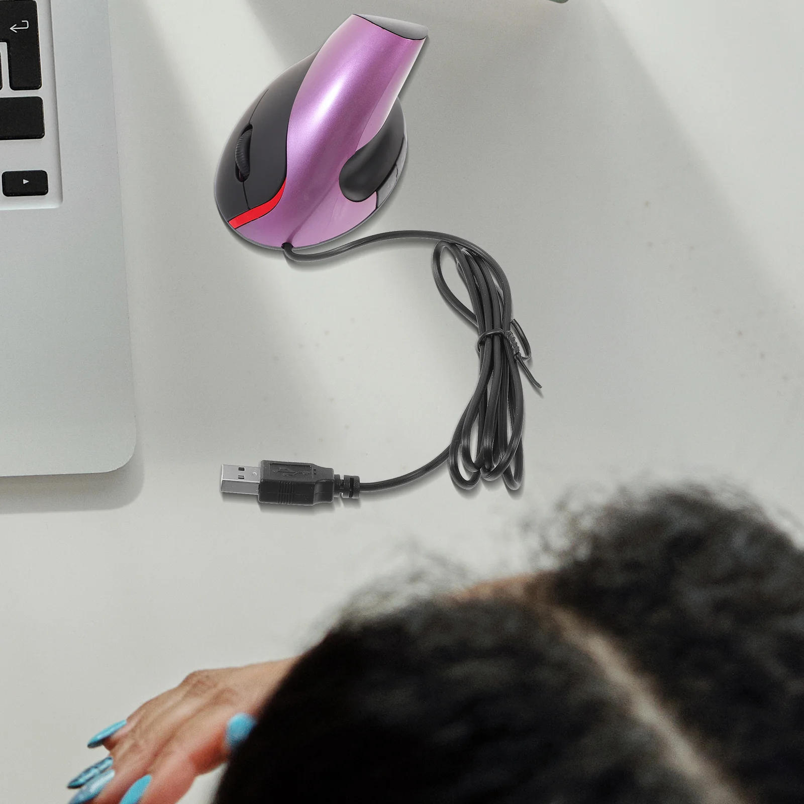 

Wired Vertical Mouse USB Ergonomic 5 Button Scroll Precision Tracking for Computer Laptop Office Work USB Mouse