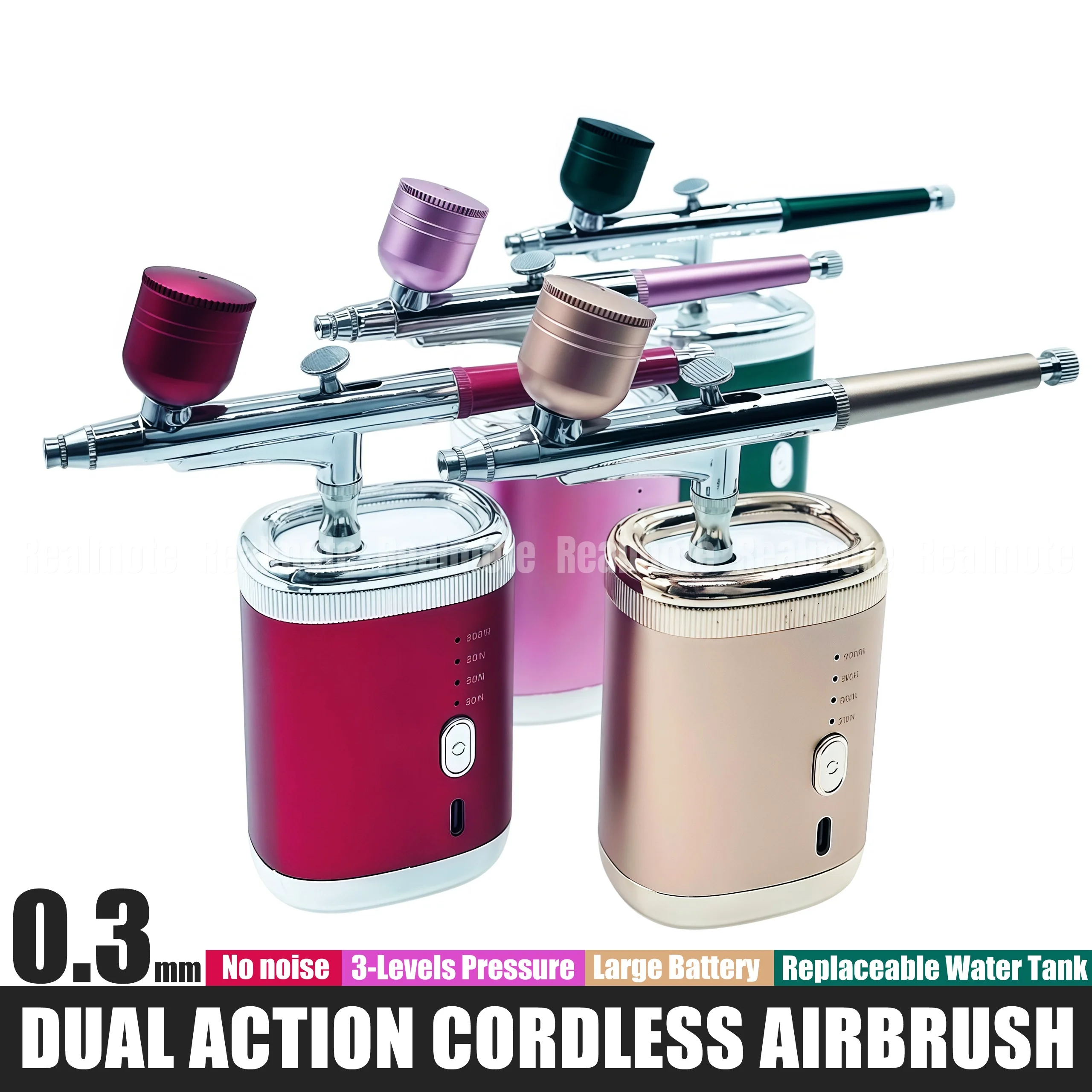 Mini Portable Nano Airbrush Kit - 1200mAh Adjustable Spray Gun for Cake Nail Art & Facial Mist