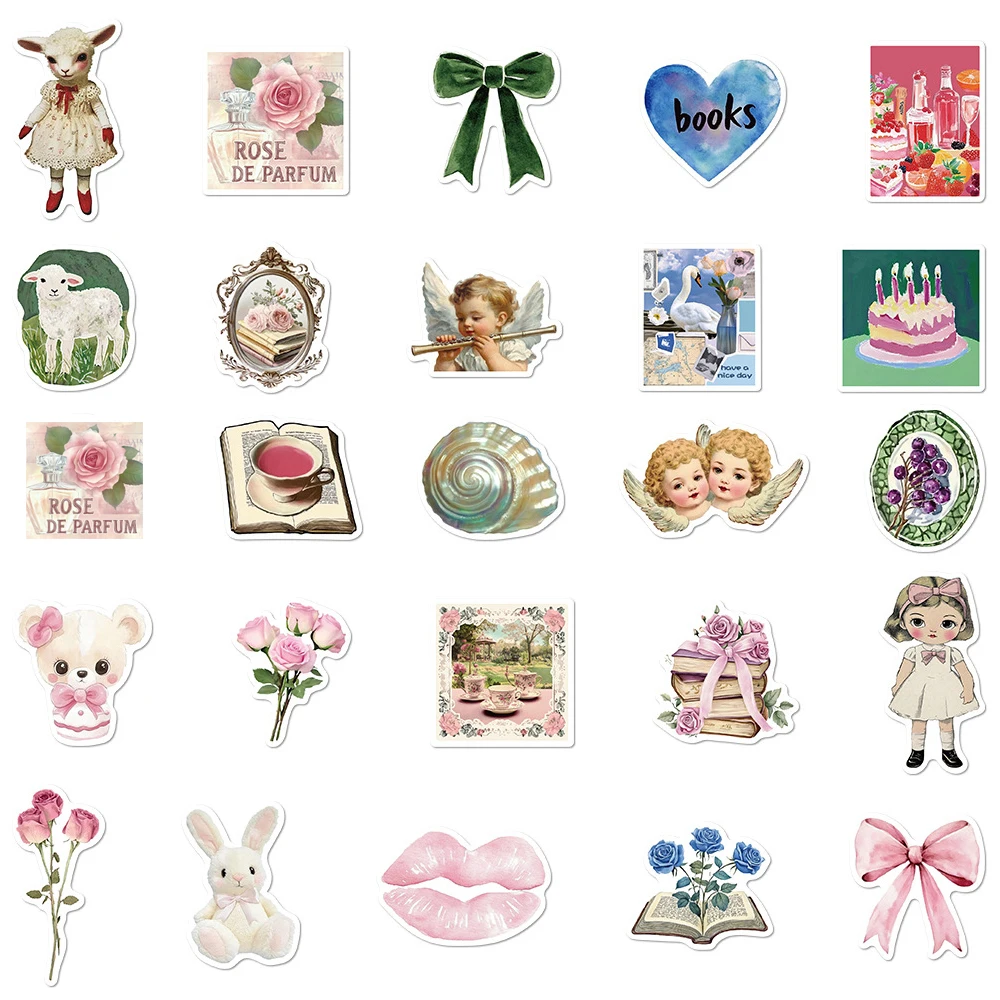 10/30/50 Uds. Pegatinas de grafiti de estilo INS para chica, calcomanías estéticas DIY para monopatín, teléfono, portátil, pegatina de grafiti de dibujos animados