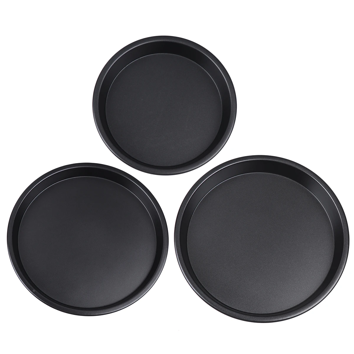 

3pcs Baking Pan Set 6 8 10 Inches Non-Stick Aluminum Alloy Cake Pan For Oven Microwave Home Use Bakeware Mold Black