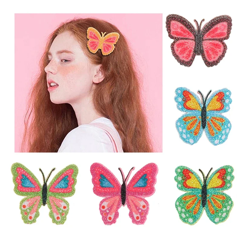 

2PCS New Multi Color Cartoon Butterfly Girls Hairpins Lovely Children Headwear Hairgrip Hair Clips Hair Accessories