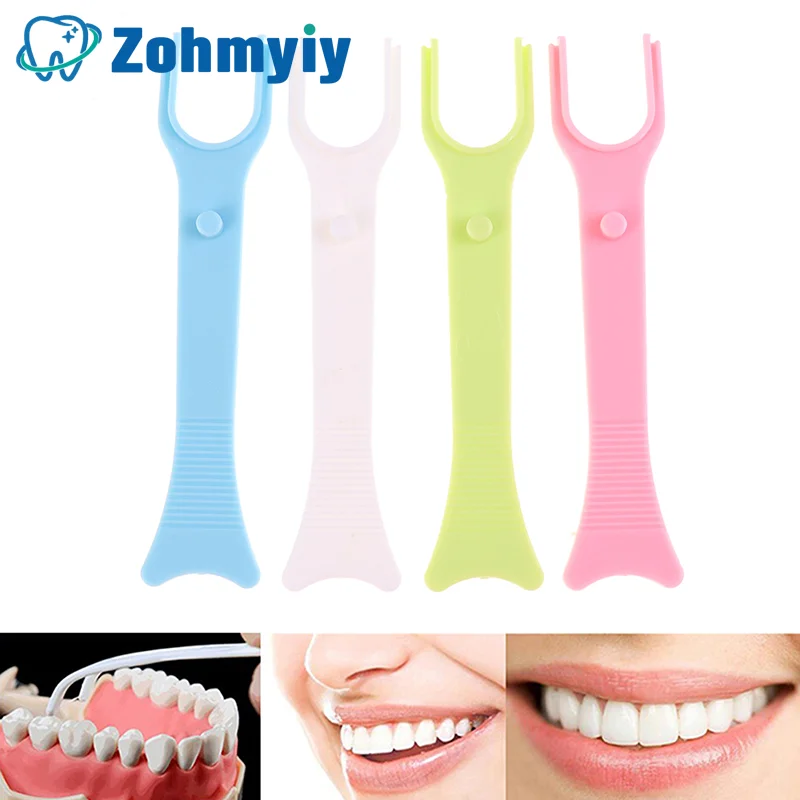 

1Pc Dental Floss Holder Aid Oral Hygiene Toothpicks Holder For Interdental Teeth Cleaner Reusable Tooth Whitening Cleaning Tool