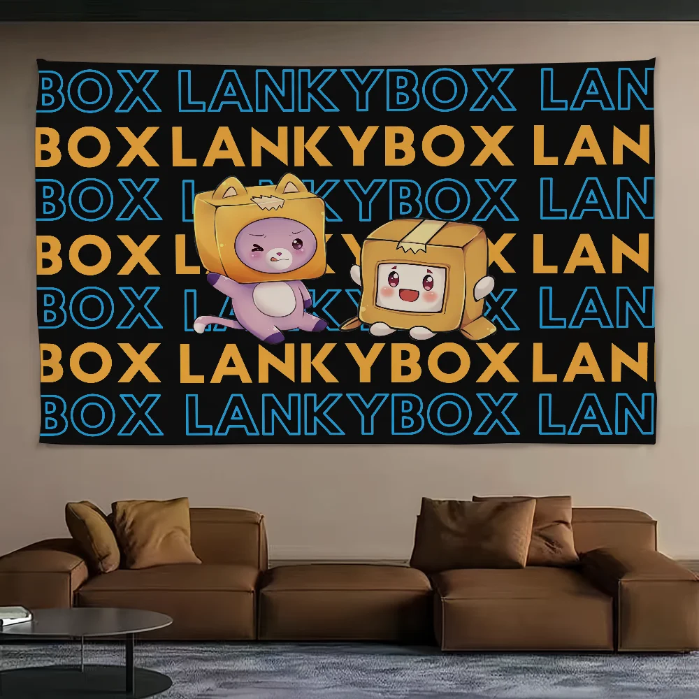 Cartoon L-Lankybox Nette Tapisserie Hintergrund Hängen Tuch Schlafzimmer Zimmer Dekor Ästhetische Tapisserie Wand Party