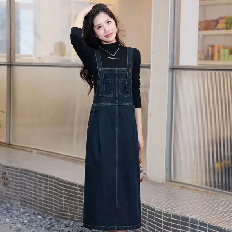 Summer Suspenders Strap Pockets A-line Dress Female Loose Overalls Elegant Sleeveless Long Sundress Robe Femme Vestidos