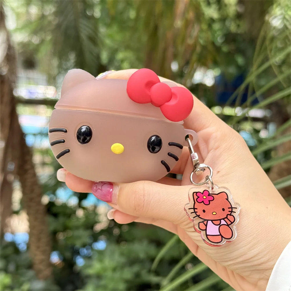 Kawaii ثلاثية الأبعاد Hellokitty غطاء سماعة رأس من السيليكون غطاء مقاوم للصدمات ل Airpods 2 3 4 قذيفة Airpods Pro 2 حافظة سماعة غطاء لطيف #6
